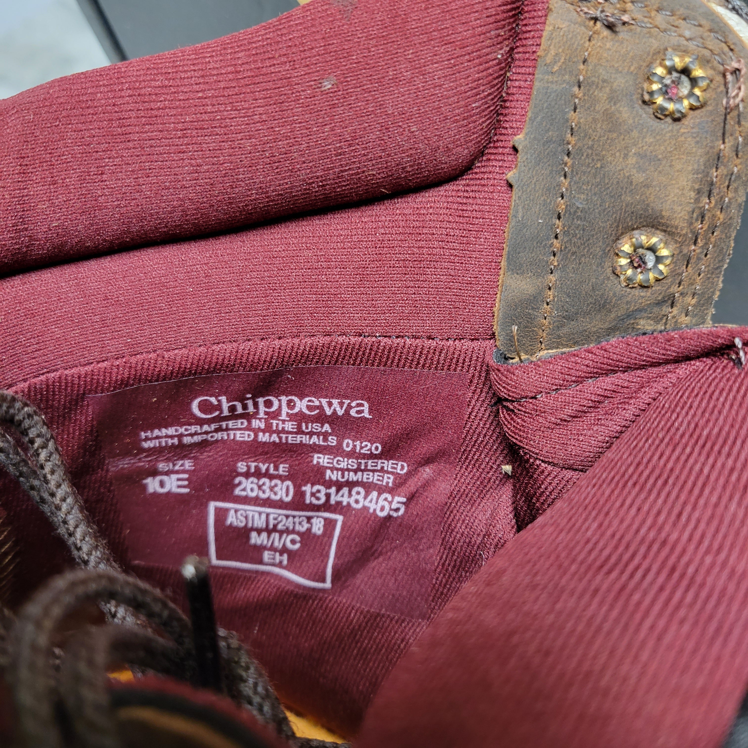 Chippewa Men's 8" Waterproof Insulated Steel Toe Work Boot, Brown 10E *READ* (7877177508078)